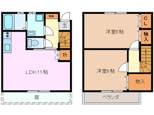 メゾネット白川の物件間取画像